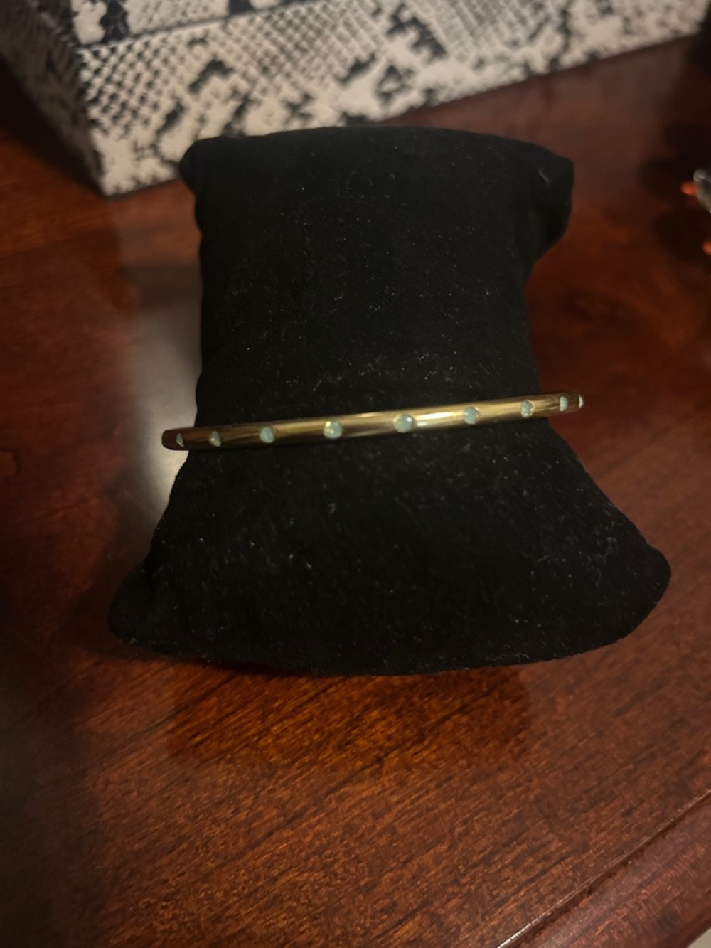 Catherine Popesco Gold Bangle with Small Turquoise Accents